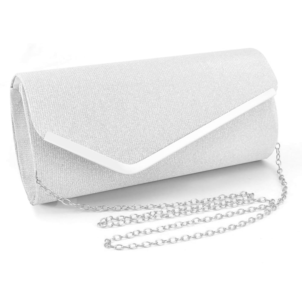 Larcenciel Clutch Apricot, Elegant Leder Handtasche Nude mit Abnehmbarer Kette, Vintage Veganes Envelope Abendtasche, Mode Umschlag Umhängetasche, Crossbody Tasche für Hochzeit, Bankett, 22x11x5CM