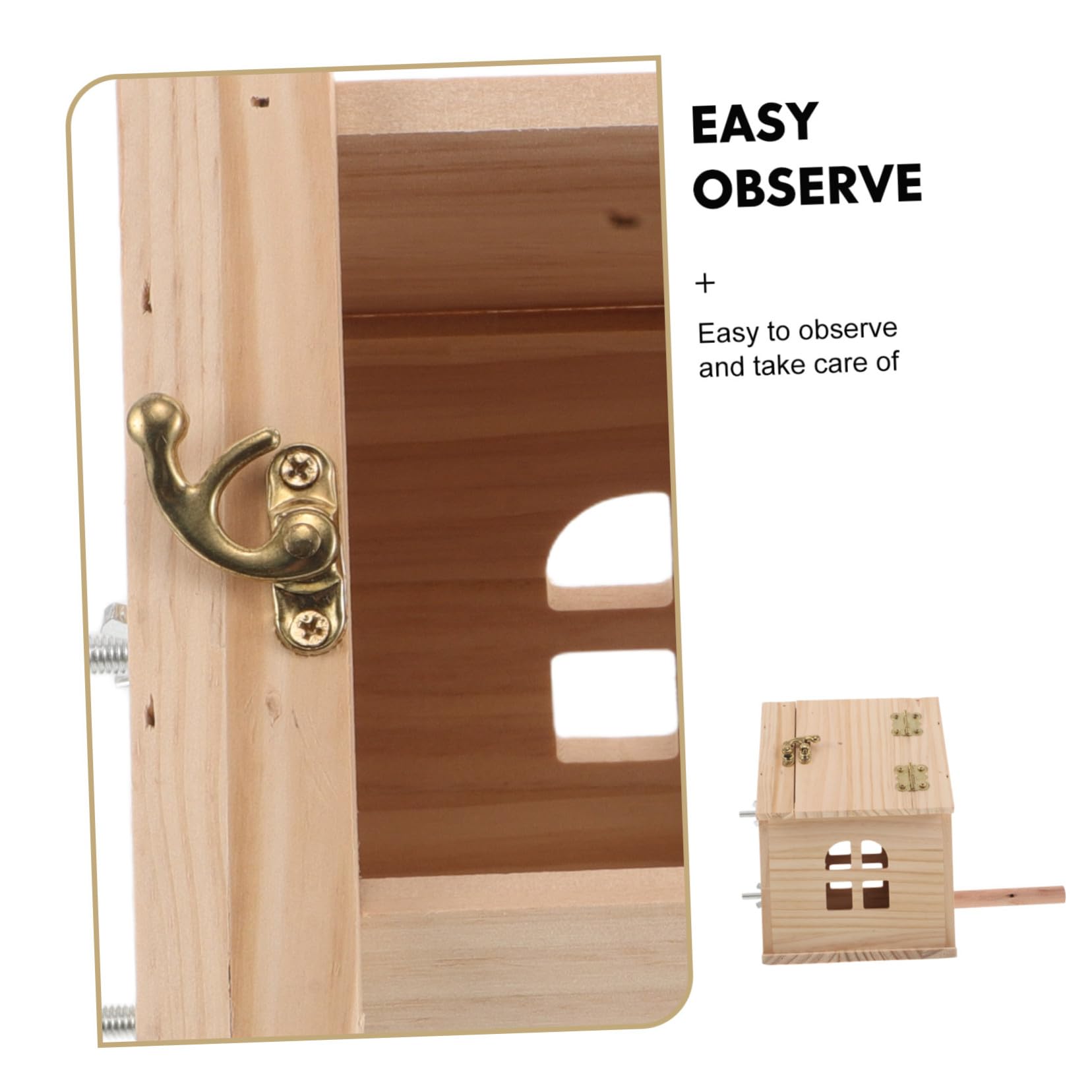 WOONEKY Bird Nest Box For Small Parakeets and Lovebirds Wooden Breeding House with Removable Top and Easy Access Door Nesting Cage For Budgie Finch Sparrow