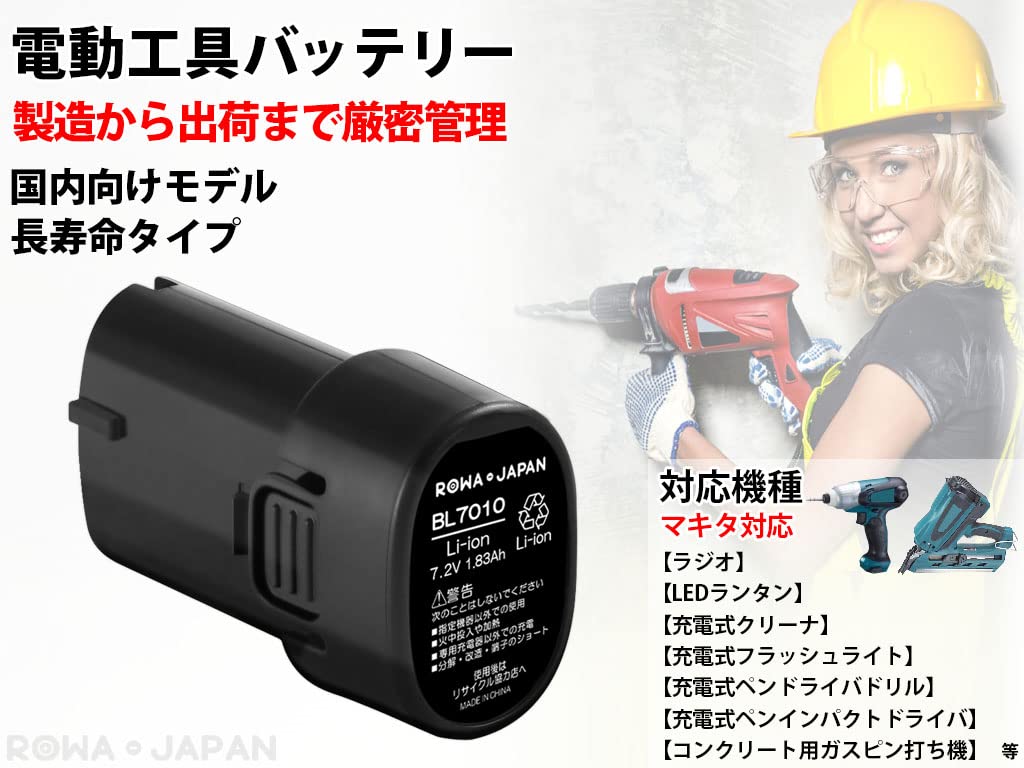 Amazon | 【国内向け】容量アップ MAKITA対応 BL7010 7.2V 互換