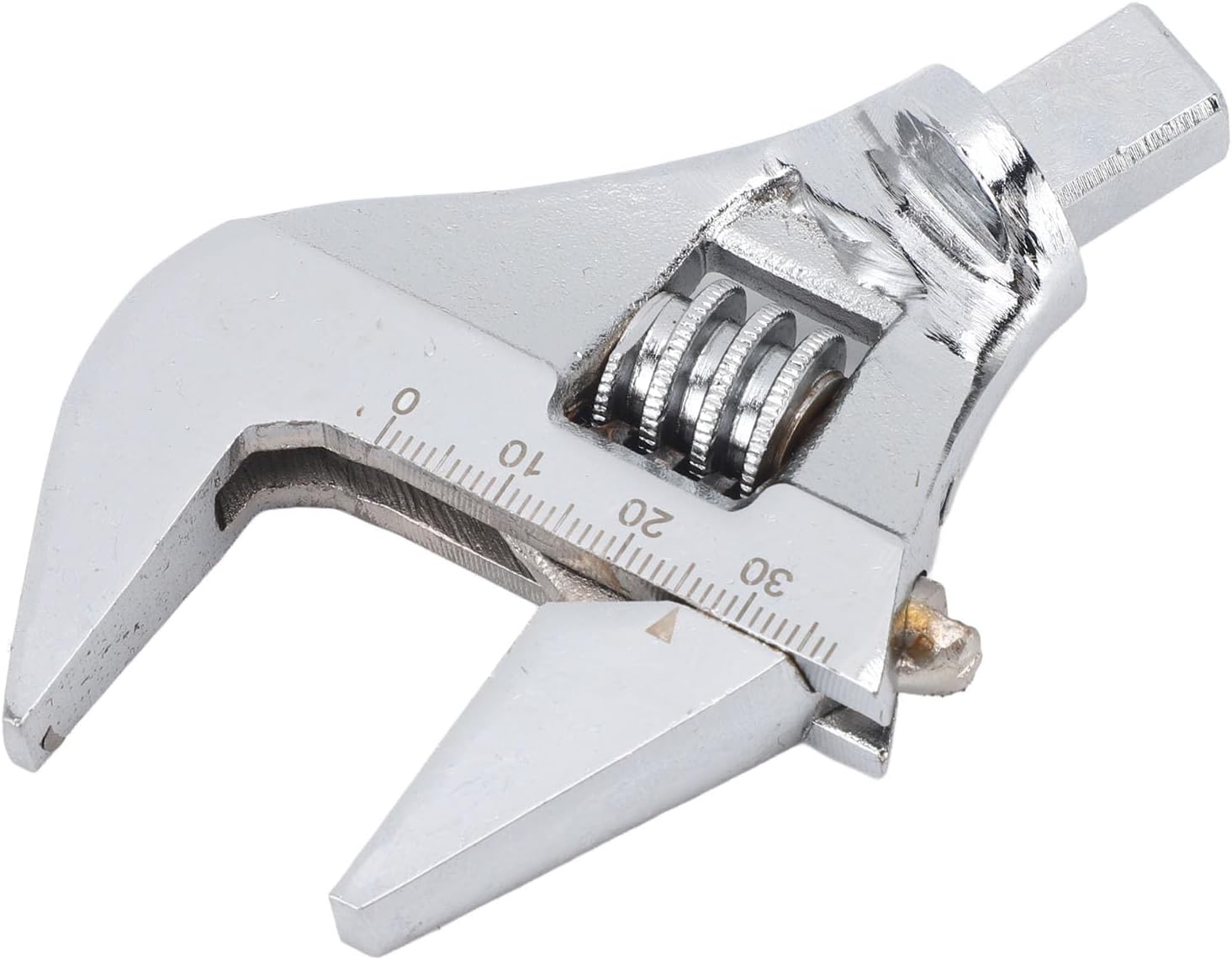 Eujgoov Adjustable Wrench Head 9x12mm, Torsion Wrench Head CRV Adjustable Wrench Head for Square Socket Torsion Wrench (0‑37mm)