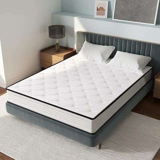 IZTOSS - Matelas 140x190 Pas Cher - Épaisseur 16cm- en Mousse et à Ressorts et 2cm Mousse Mémoire de Forme (140x190x16cm)