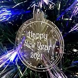 Bola decorativa para árbol de Navidad con grabado 'Happy New Year 202x', 8,5 cm, acrílico transparente, se vende por separado