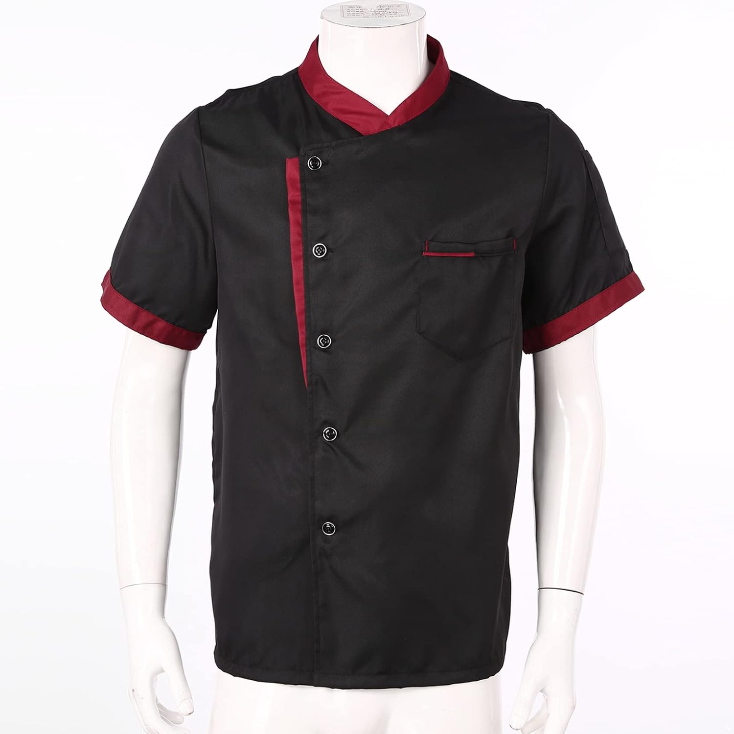 Men's Chef Coat Uniform Short Sleeve Cook Jacket Restaurant Kitchen Work Clothes