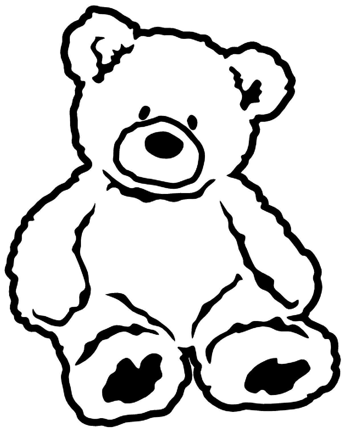 Sitting Bear Black And White Clipart