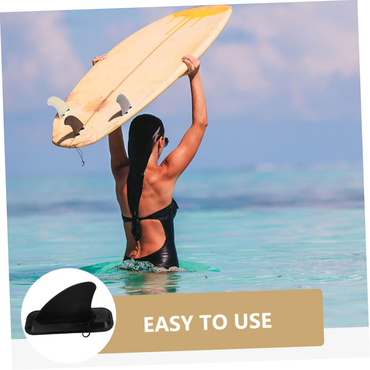 2 Satz Slide in Paddleboard Finne aus Kunststoff, Schwarz