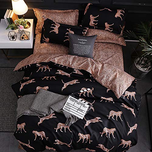 AB Side Bedding Set Duvet Cover Set King Queen Full Twin Bed Linen Brief Bed Flat Sheet Pillowcases black 200x200cm