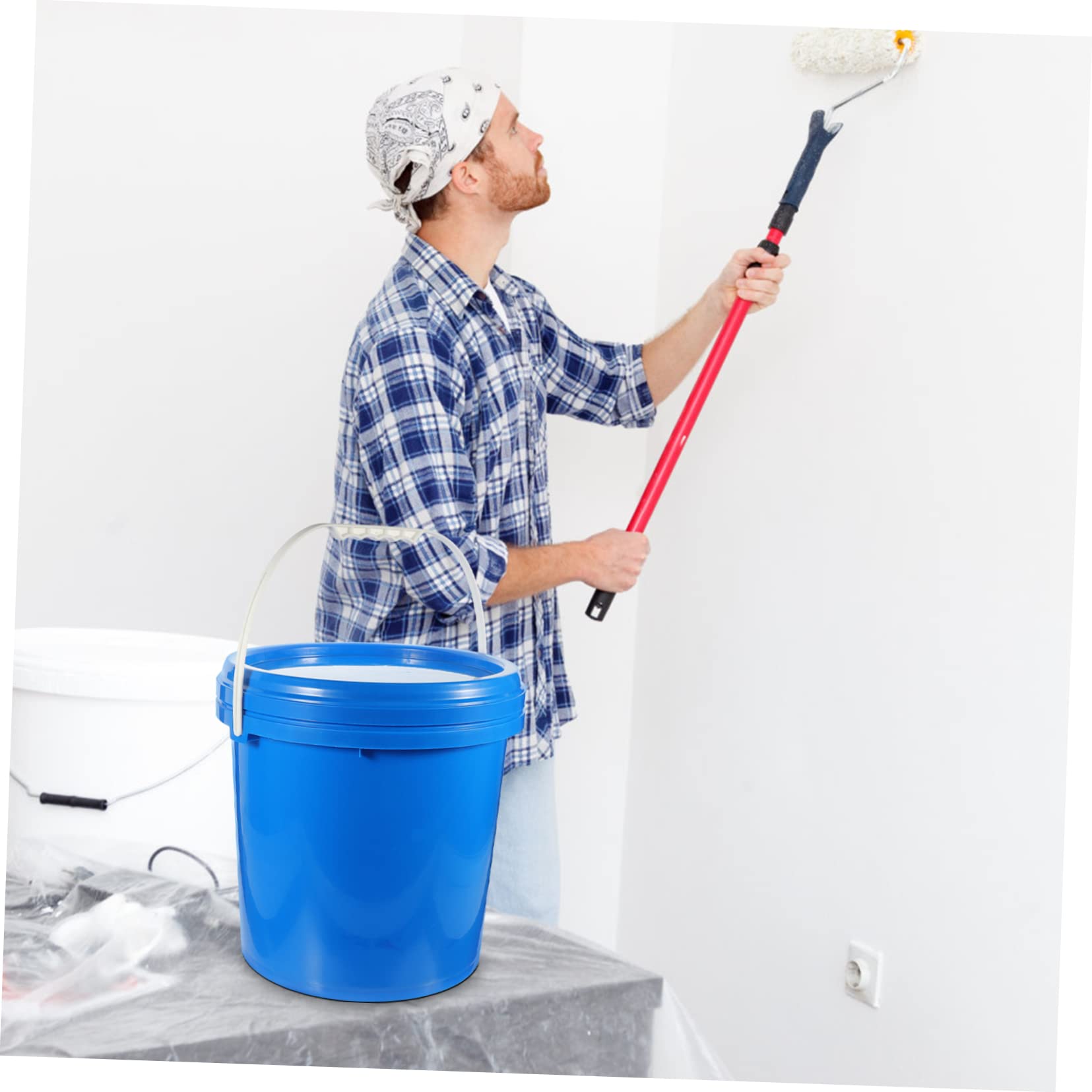 TEHAUX Cubo de Pintura Vacío Tapa Cubo para Almacenamiento de Pinturas y Proyectos de Arte