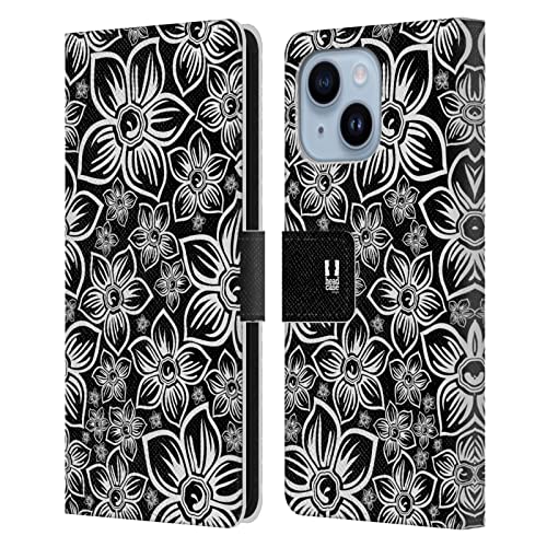 Housse iPhone 14 Plus fleurie Marguerite Noir et Blanc pour vos sorties et réunions