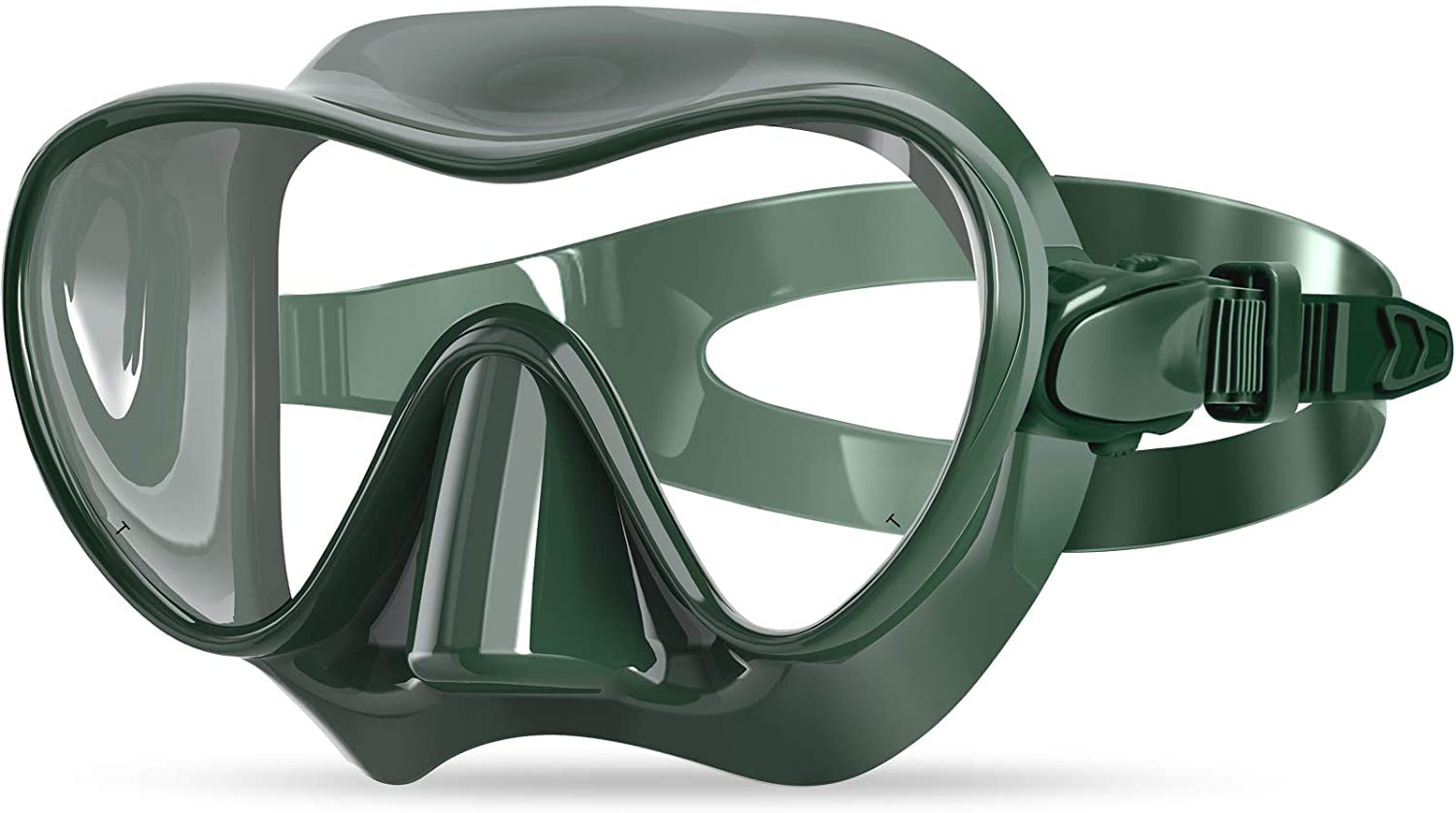 Bairuifu Snorkel Diving Mask Swim Mask Swimming Goggles with Nose Cover, Anti-Fog Tempered Glass Scuba Mask with Silicone Skirt Strap for Scuba Diving Snorkeling and Swimming