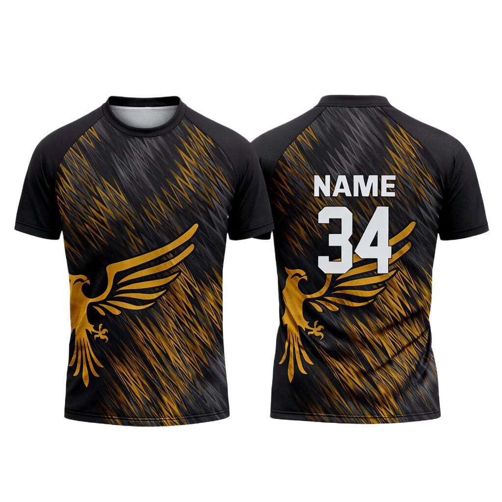 Customized Name & Number Sports Jersey T-Shirt for Men & Boys | Cricket, Football & Multi-Sports-picture-22