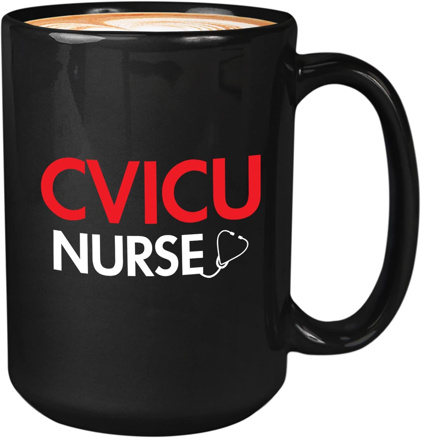 Bubble Hugs Nurse Coffee Mug 15oz Black - CVICU Nurse - RN Nursing School Student Dictionary Cardiovascular Intensive Unit Emergency Occupation