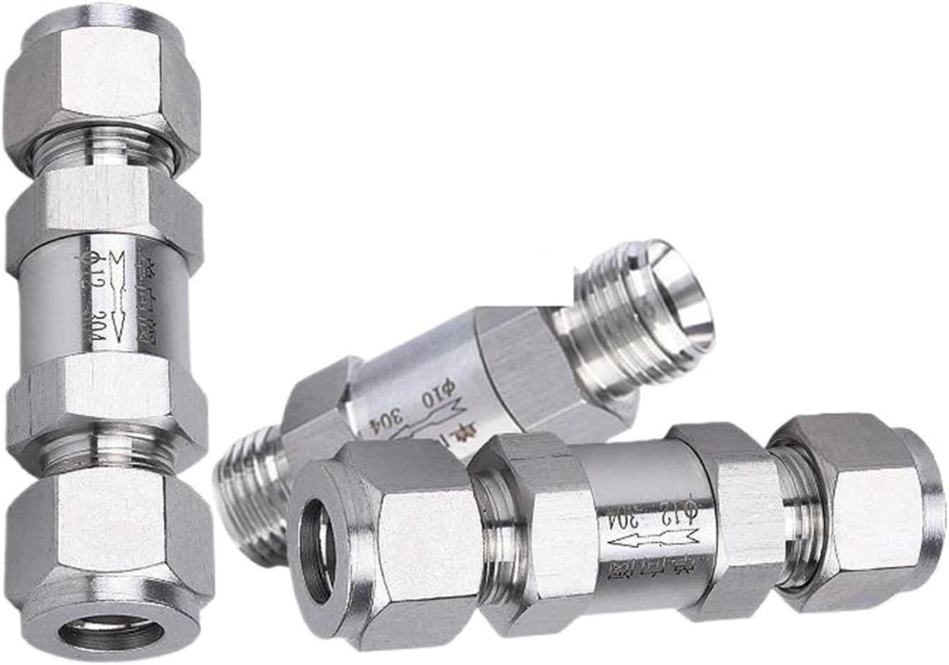 Check valve 3 6 8 10mm 1/8" 1/4" 3/8" 1/2" hard tube SS304 stainless steel high pressure acid-proof one-way valve(1/4")
