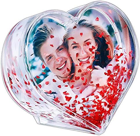 Amazon.com - RDH Glitter Heart Shaped Picture Frames Liquid Snow Globe ...