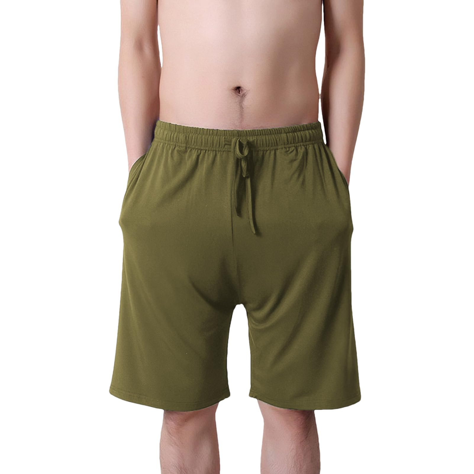 Hombre Tallas Grandes Pack de 2 Pantalones Cortos de Pijama Elástico Ligero Pantalones Cortos para Dormir en Casa con Bolsillos S-6XL