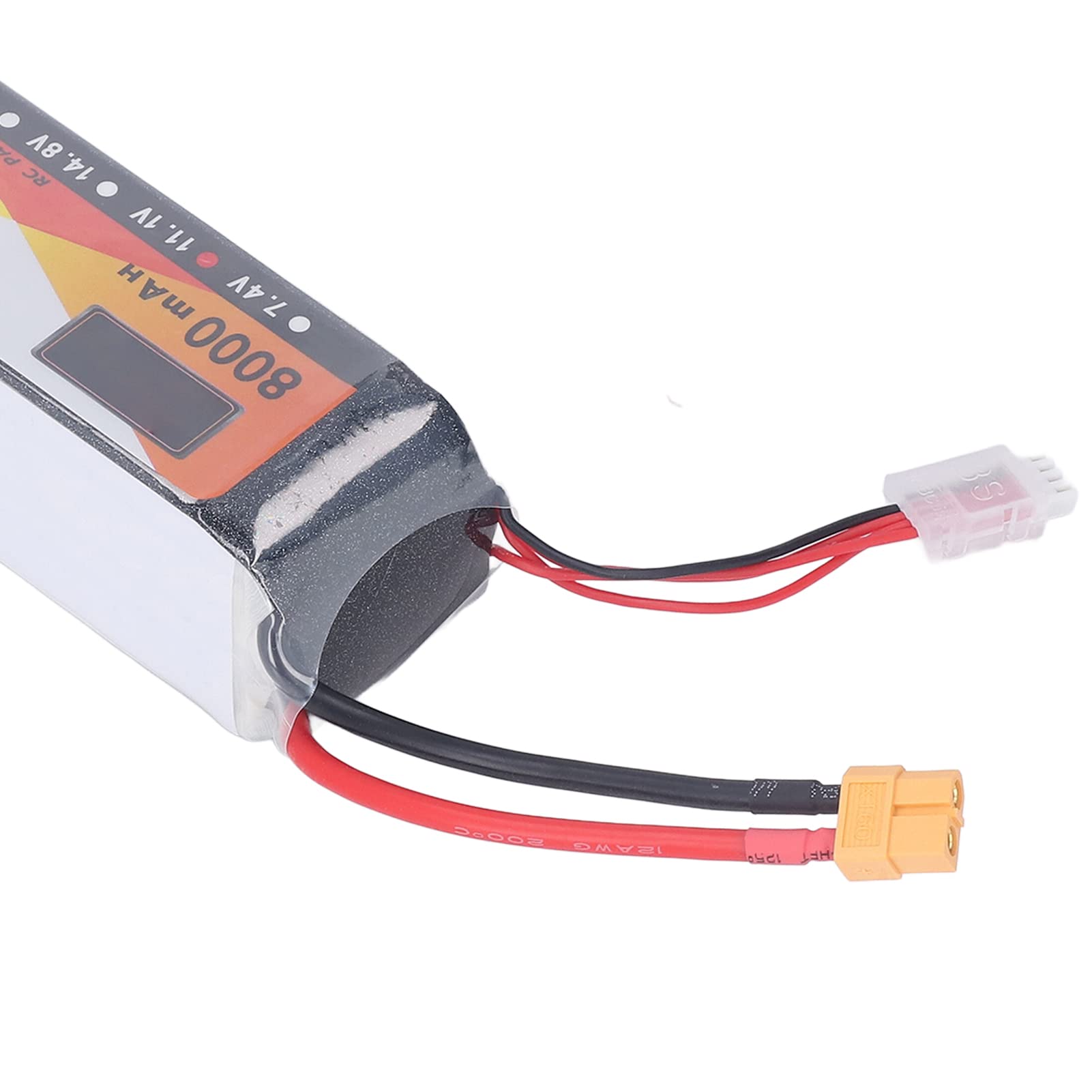 Batteria Lipo da 8000 mAh con tasso di scarica 60C, 11,1 V 3S, connettore XT60, ideale per modellismo di auto e elicotteri radiocomandati.