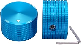 Wtukmo 2pcs Black Aluminum Rotary Electronic Control Potentiometer Knob for 6 mm Diameter Shaft (Color : Blue)