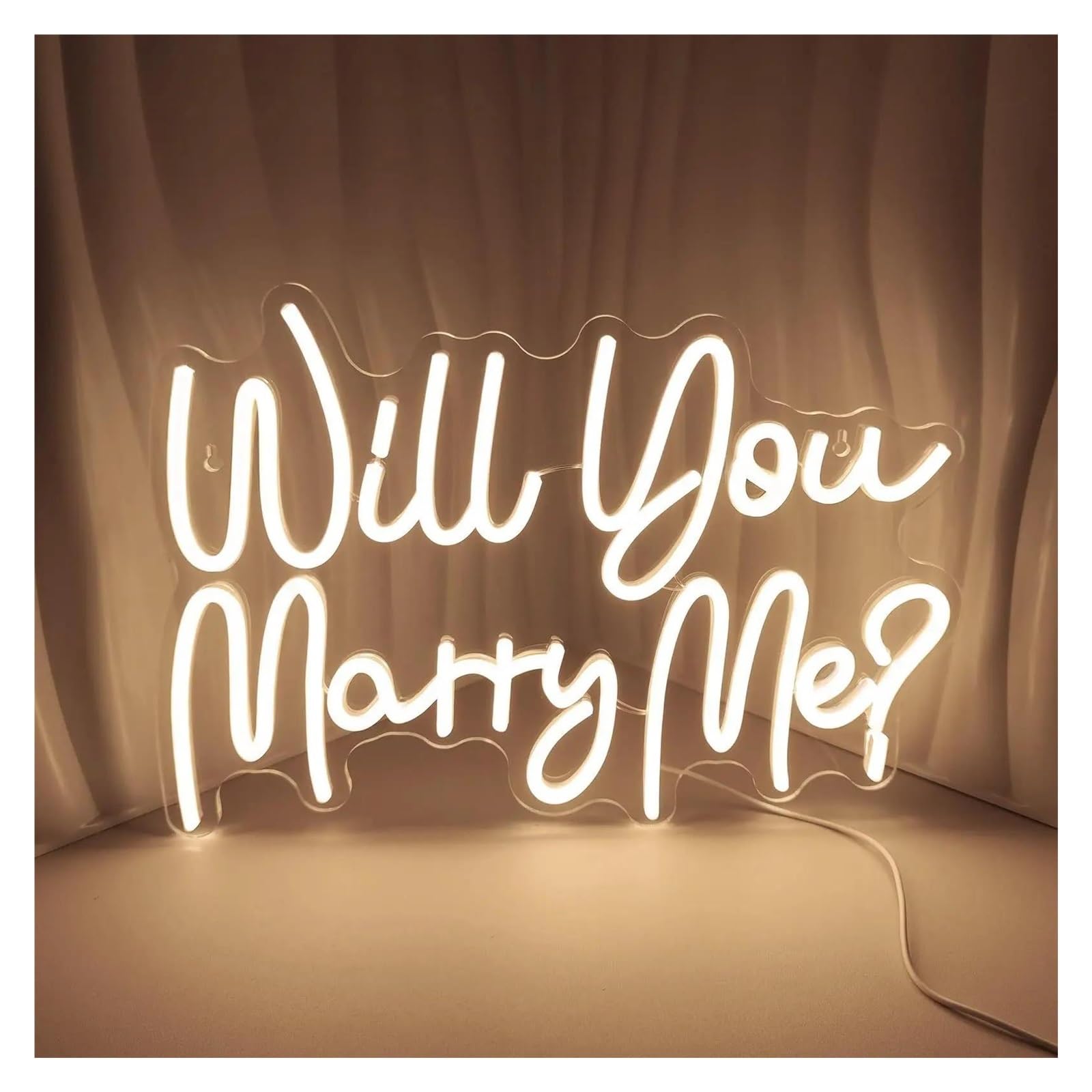 SHOUXI Sign Lamp Will You Marry Me?Neon Sign, Suitable for Wedding, Proposal Or Anniversary Occasions 29x42cm