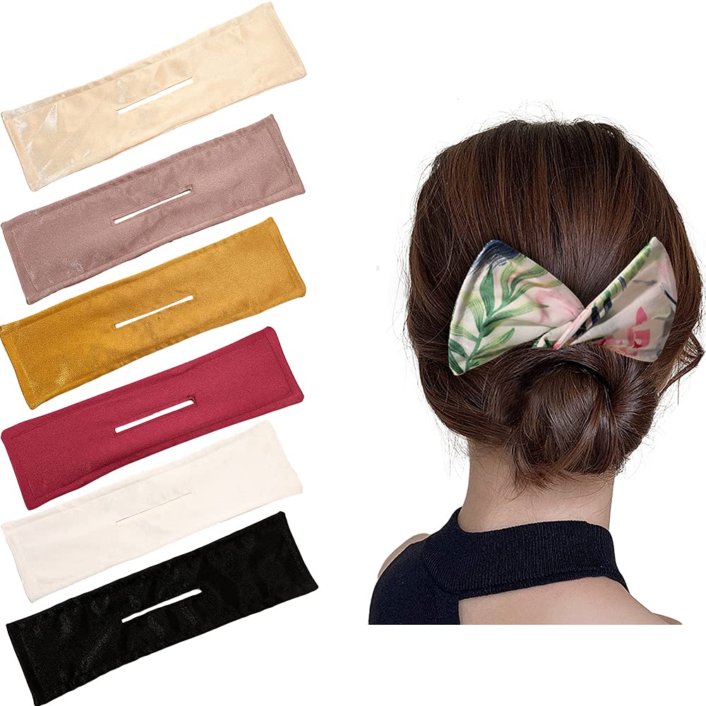 6Pcs French Twist Deft Bun Hair Bun for Women, Magic Donut Hair Bun Maker Hairstyle Bun Shaper Cloth Hair Clip Reusable Bun for Hair (Solid A) : Beauty & Personal Care