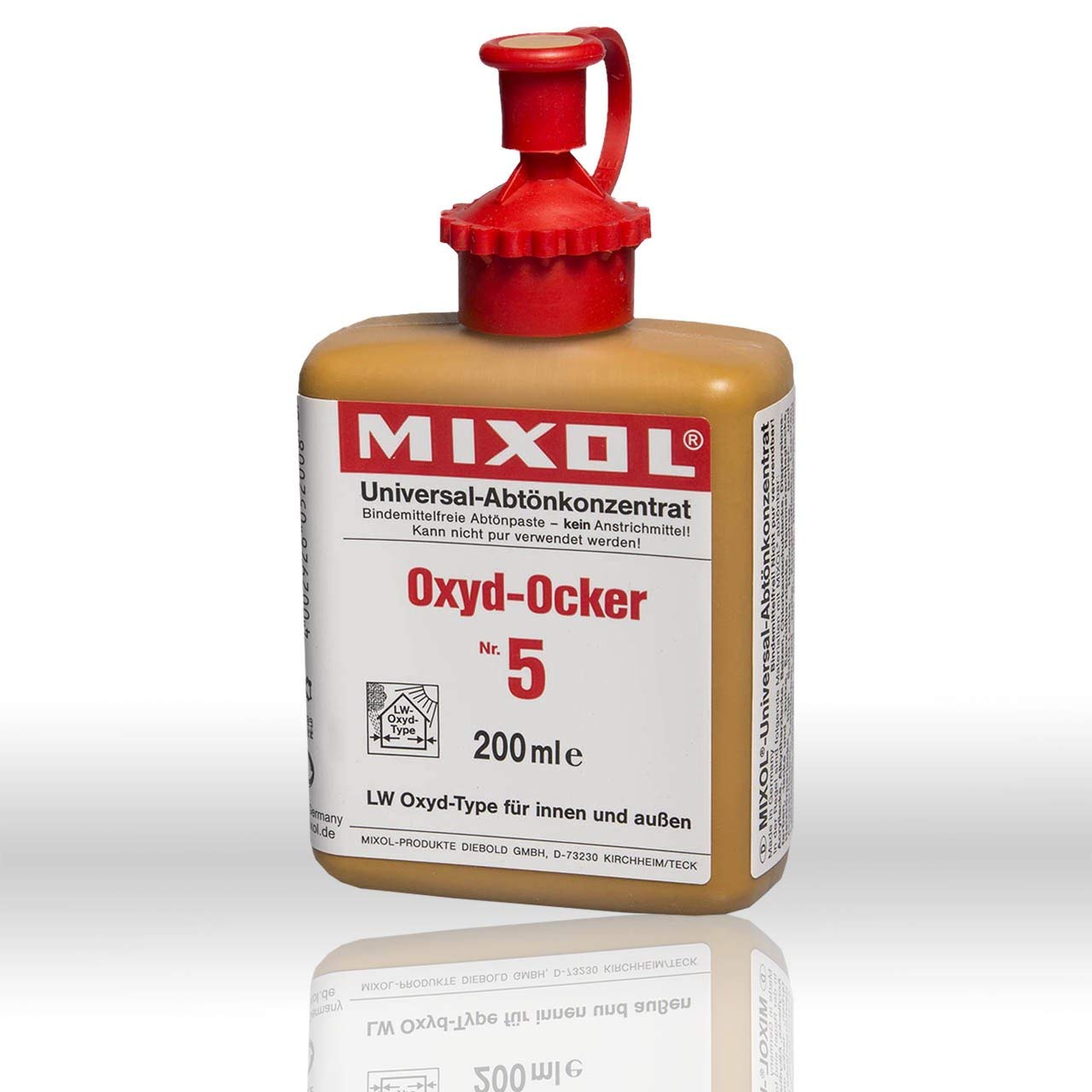Pâte à peinture Mixol Oxyd Ocker pigment concentré universel flacon de 20ml