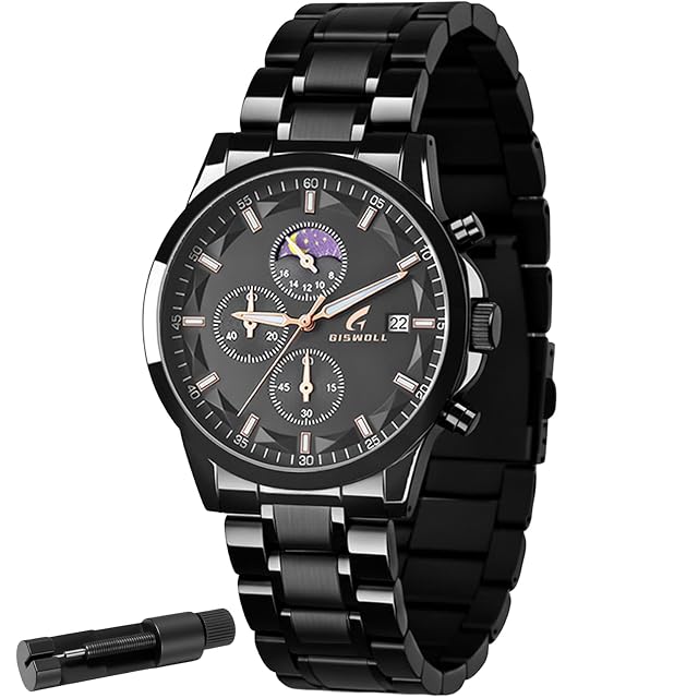 Distinctive Mens Analog Chronograph Watches with Auto Date Multi Subdials Fashion Casual Sport Quartz Wrist Watches with Luminous