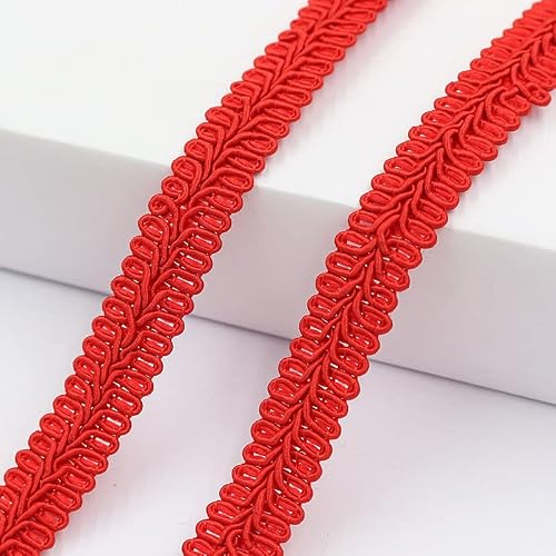YYCRAFT Red Gimp Braid Trim by The Yard Classic Woven Braid Trim 5/8 Inch X 10 Yards