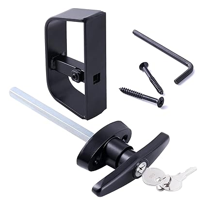 5.5 inch T-Handle Lock Set, Shed Door Lock with 2 Keys,5-1/2