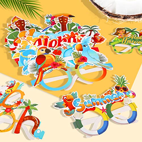 Miniatura 6 de Dpkow 24 Gafas De Fiesta Hawaianas, Regalos Tropicales Tiki Luau Para Niños Y Adultos, Anteojos Aloha Hawaii Para Piscina Y Playa De Verano