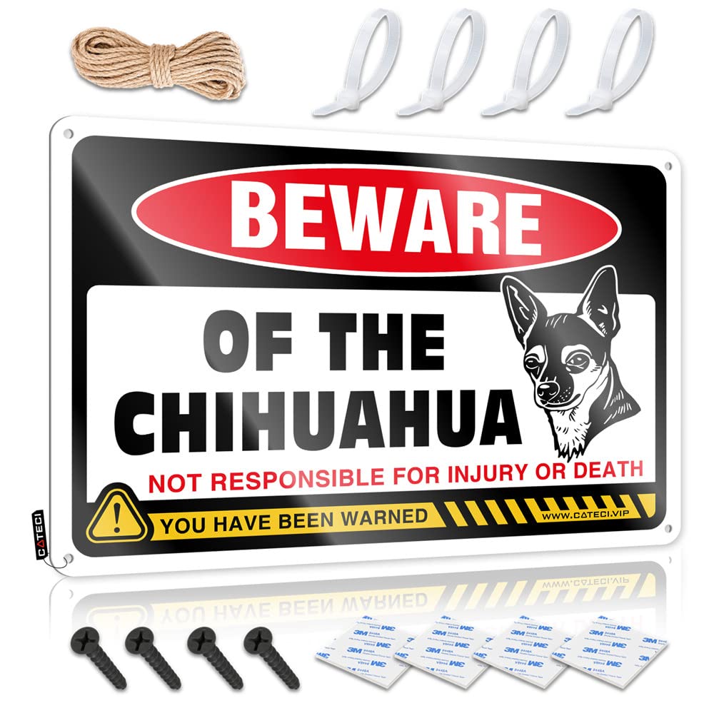 Funny Kitchen Tin Signs Beware Of Chihuahua Sign Mancave Signs And Decor Man Cave Funny Signs(20X30CM)