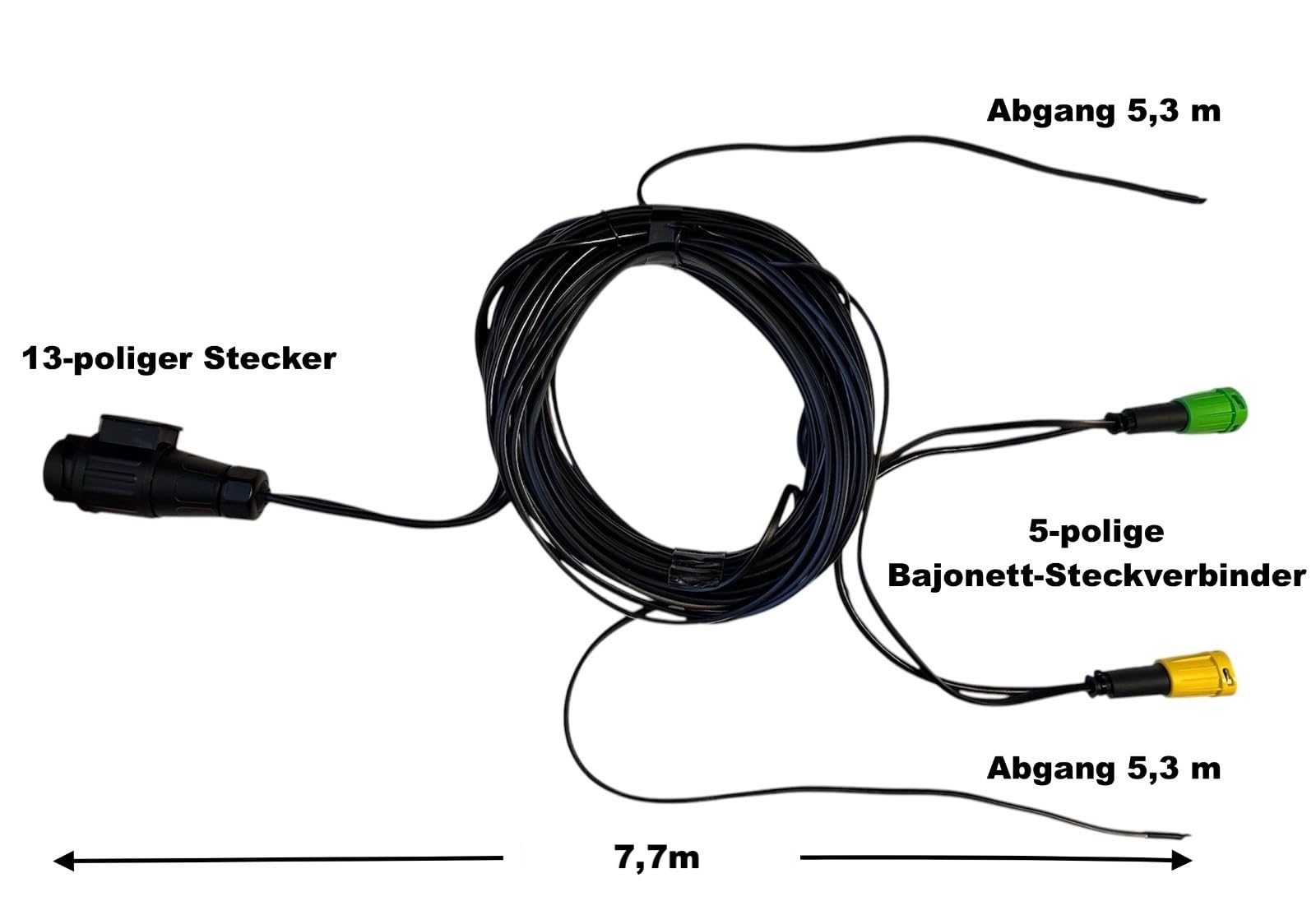 Luces Remolque LED 12V/24V 13 Polos Kit con 2 Pilotos Traseros Intermitente Dinámico 6 Luces de Posición Cable 5m-9m para Remolque Caravana Autocaravana