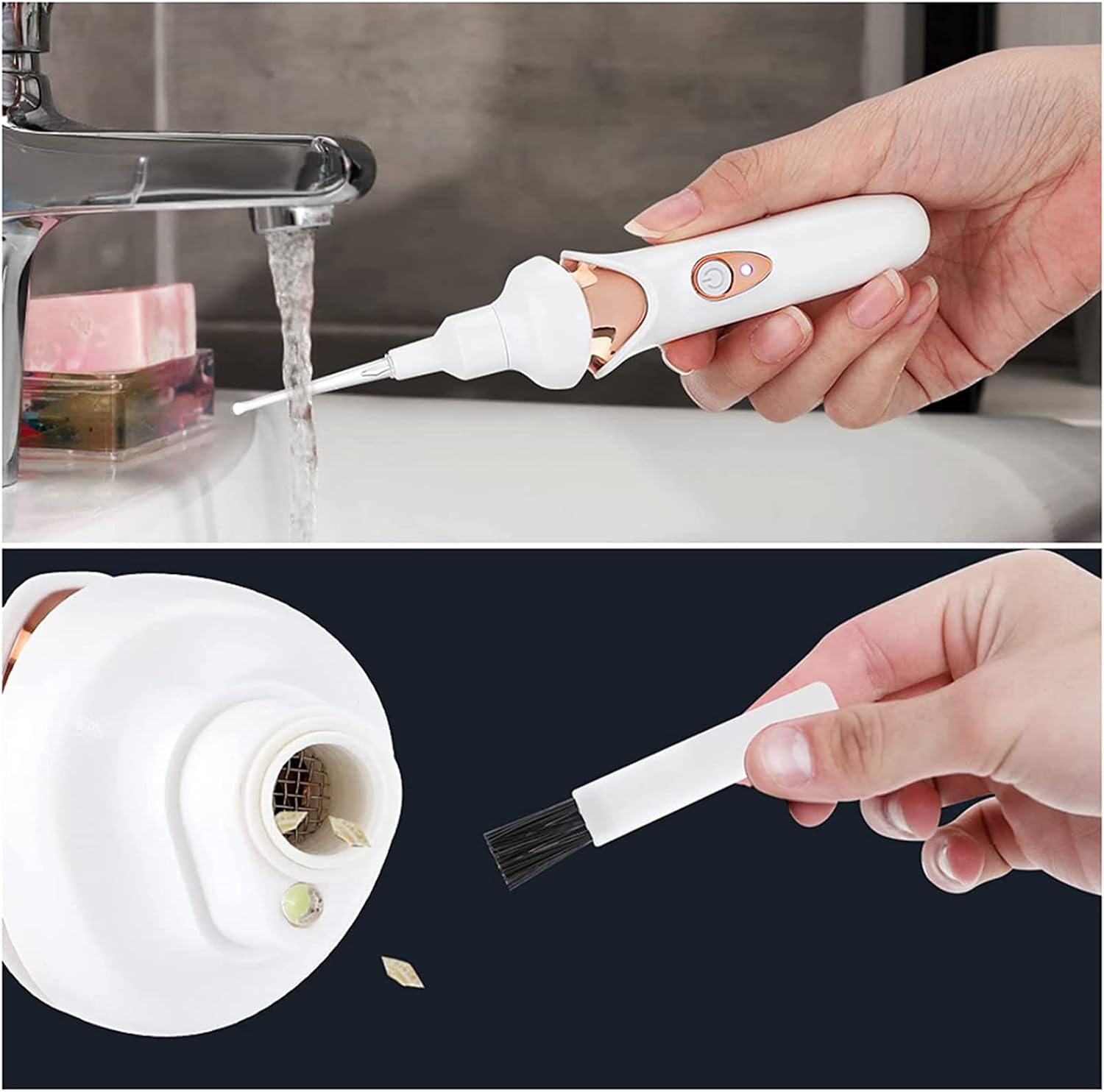 Safety Electric Cordless Vacuum Earwax Remover Ear Wax Removal Cleaner Painless Cleaning Tool Kit with LED Light Powerful Suction for Adults Kids,Black image 5