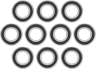 Deep Groove Bearing, 6005-2RS Double-Sided Seal High Speed 25 × 47 × 12mm / 1.0 × 1.9 × 0.5in Raceway Ball Bearing 10 Pack of Set