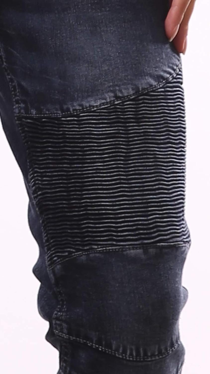 FOURSTEEDS Women's Mid Waist Stretch Skinny Slim Multi-Pocket Ankle Length Denim Cargo Pants Jogger Jeans
