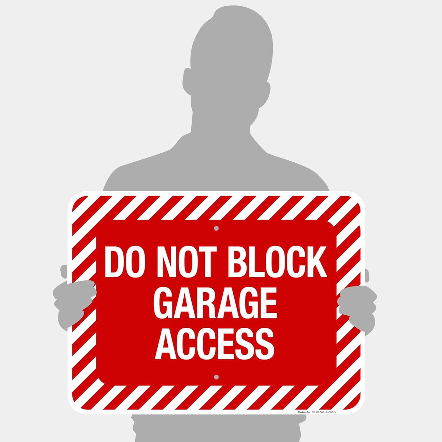 Do Not Block Garage Access Sign, 18x24 Inches, Rust Free .063 Aluminum, Fade Resistant, Made in USA
