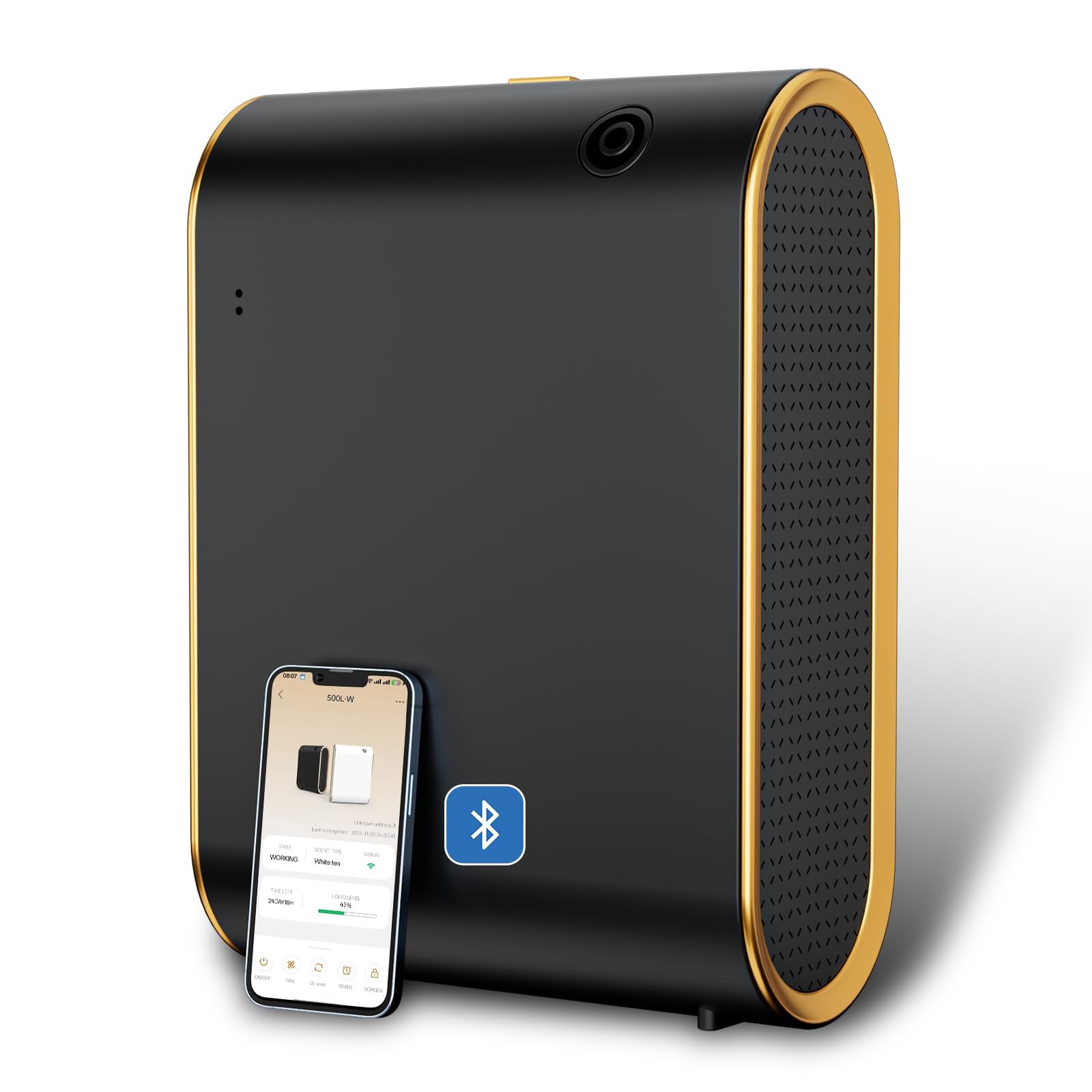 Dyfuzor olejków eterycznych do domu, dyfuzor zimnego powietrza ze sterowaniem aplikacją Bluetooth, duża pojemność, urządzenie o niskim poziomie hałasu, do całego domu, biura, spa