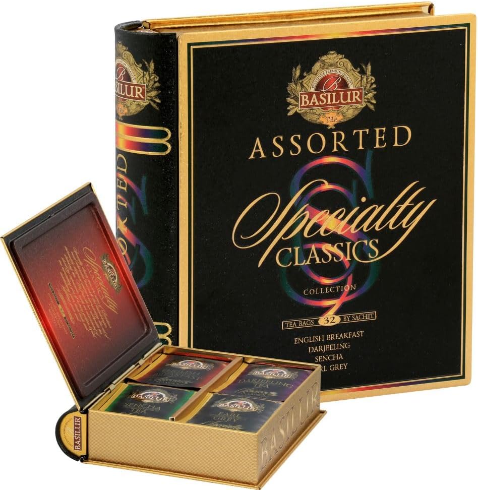 Specialty Classic Assorted "Book Collection" in Tin Caddy 32 Tea Bags