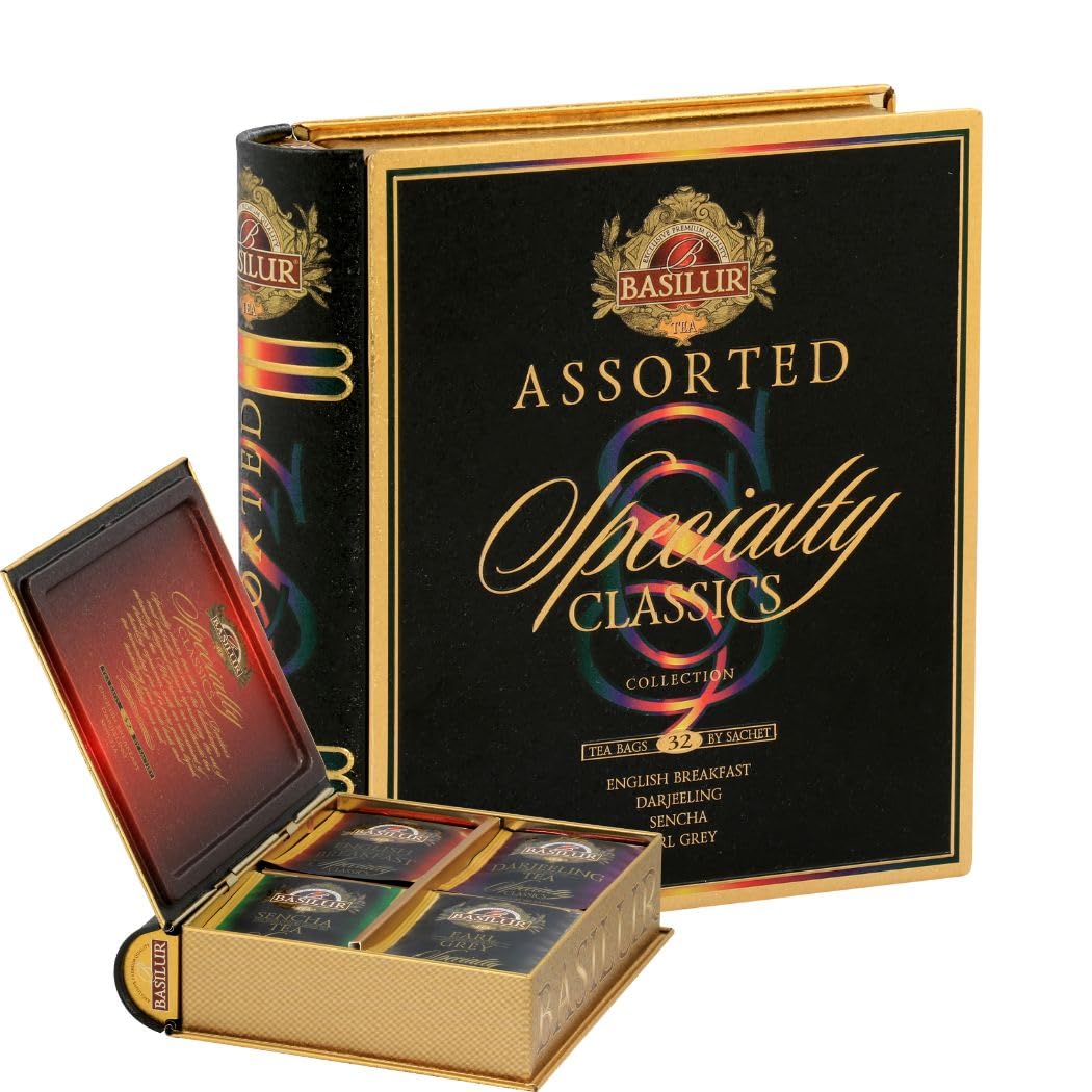 Specialty Classic Assorted "Book Collection" in Tin Caddy 32 Tea Bags