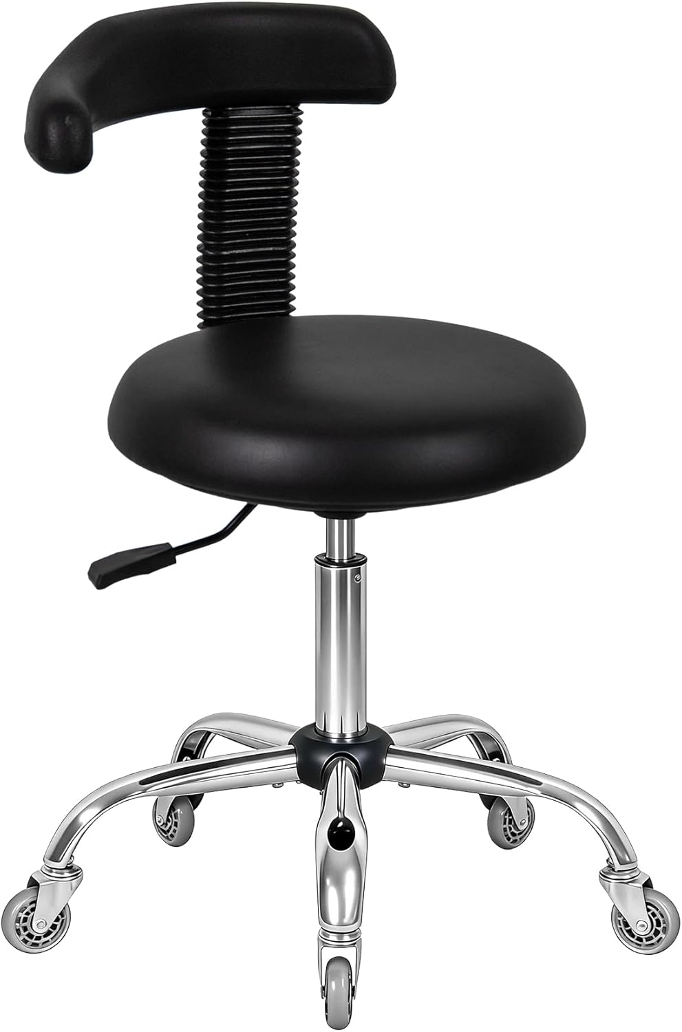 Antlu Rolling Stool with Back Support Tattoo Chair for Artist, Adjustable Esthetician Lash Chair for Dental Shop Sewing Nail Tech, Desk Shop Stools with Wheels