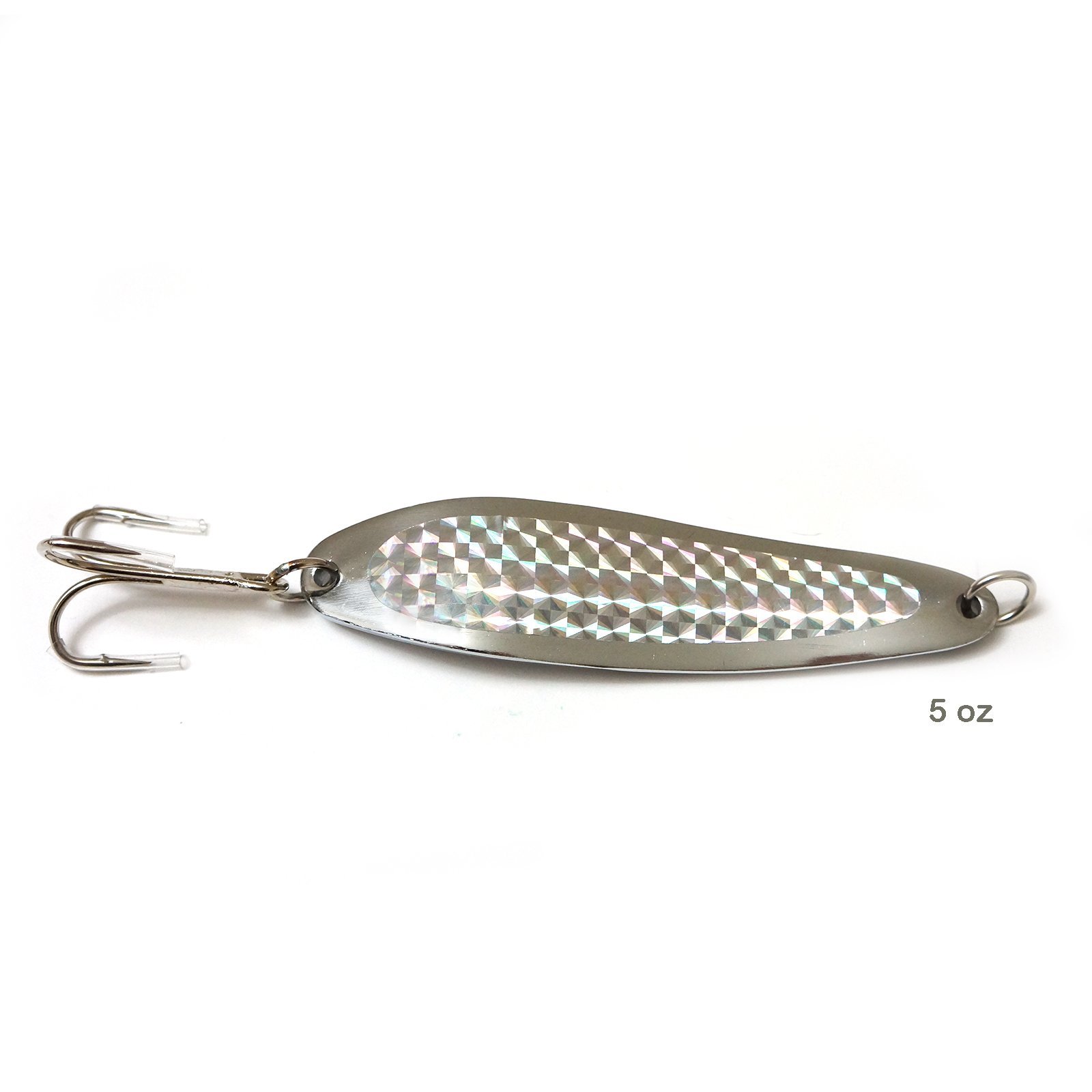 5oz 7.5inch Fishing Spoon with Treble Hook Bait Lures Fish Jig Silver Tape - Fish WOW!