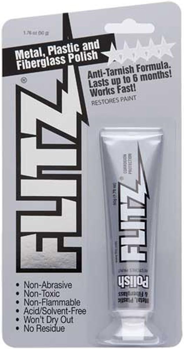 Flitz, Small BP 03511 Metal, Plastic and Fiberglass Polish with Paint Restorer, 1.76-Ounce, White