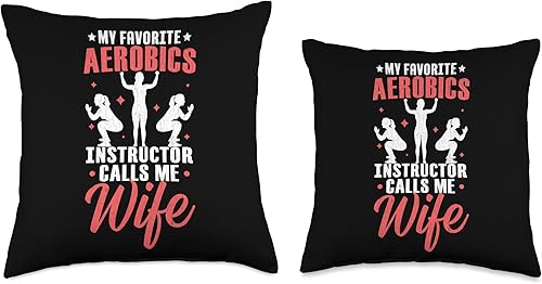 Miniatura 3 de Funny Aerobics Fitness Graphic & More Aerobics Instructor Calls Me Wife Fun Fitness Expert Graphic Throw Pillow, 18x18, Multicolor