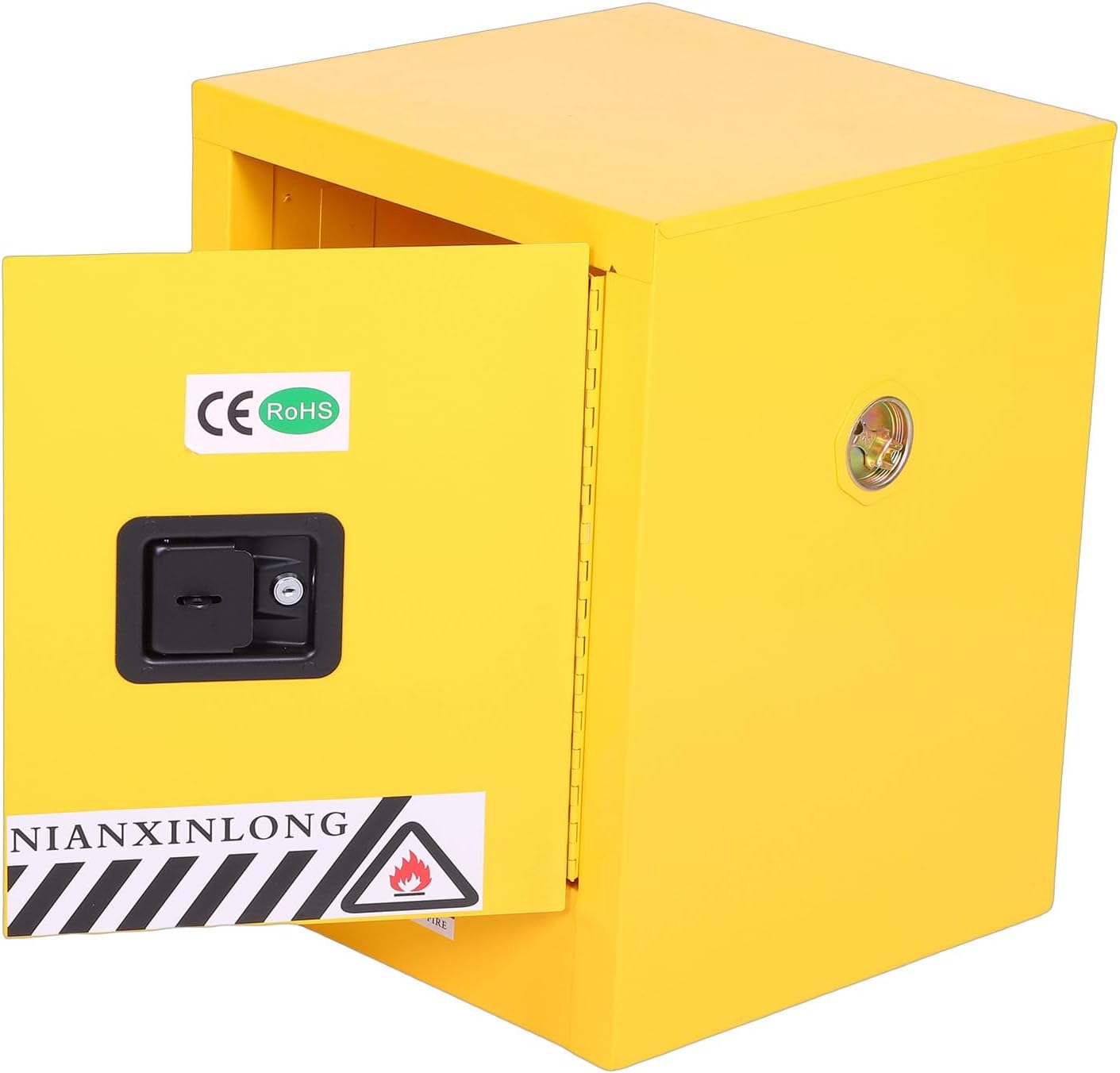 Steel Safety Storage Cabinet, Hazardous Cabinet with Leak Proof Oil Pan for Flammable Liquids Chemicals Gasoline 22 x 16.9 x 16.9in