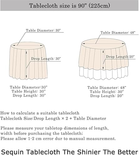 Vista 41 de ShiDianYi Mantel redondo de 90 pulgadas, mantel de lentejuelas color fucsia con purpurina para tarta, postre brillante, para fiesta de cumpleaños