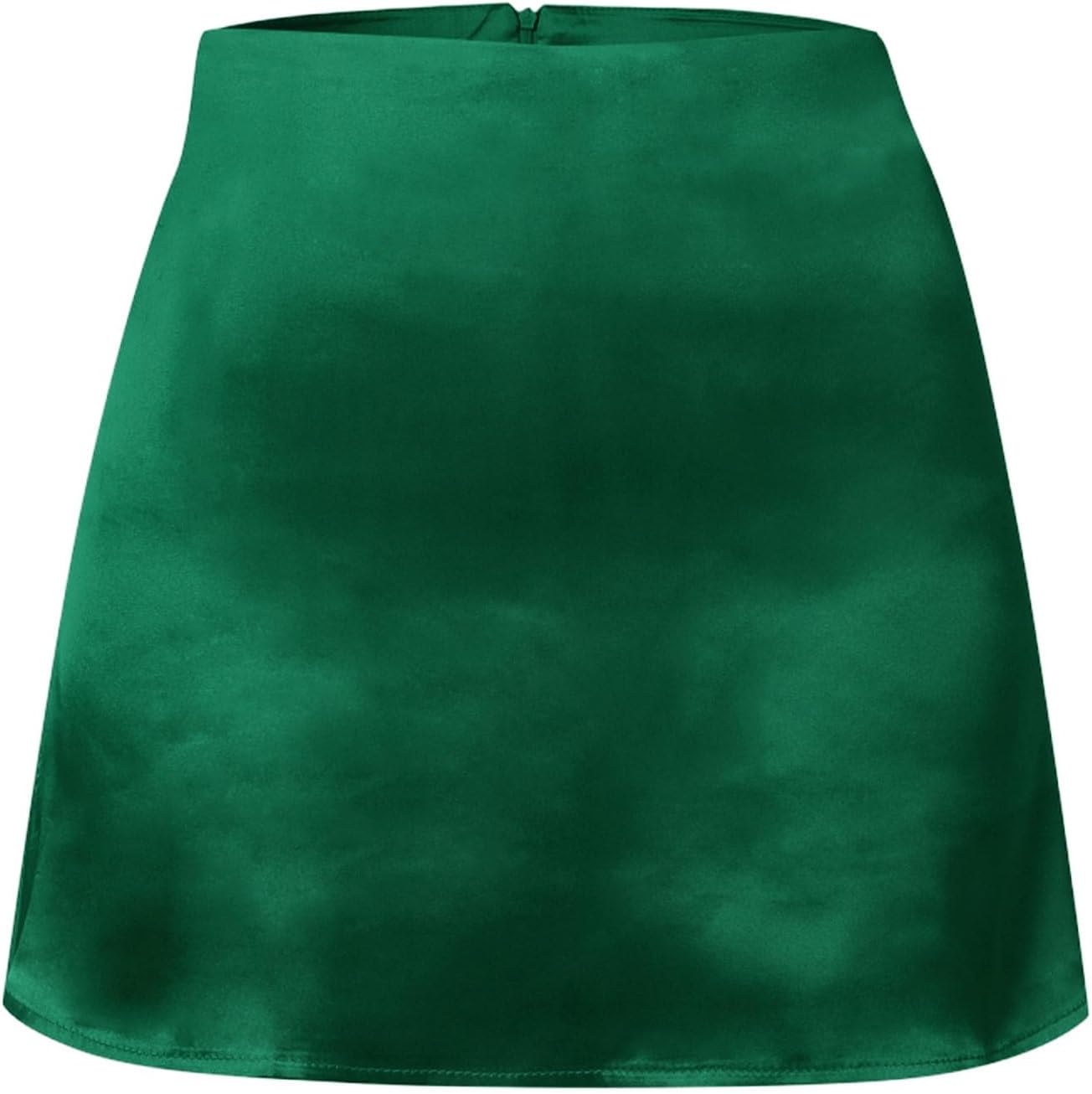 Women's Satin Mini Skirt Summer High Waisted Elastic Waist A-Line Silk Short Party Skirts Sexy Solid Club Clothes