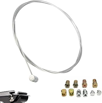 Motorcycle Throttle Cable Kit, Throttle Clutch Brake Cable Repair Kit, Road Bike Brake Shifter Cable, Universal Throttle Cable with Ends, for Motorcycles Bicycle Scooter Repaired Silver