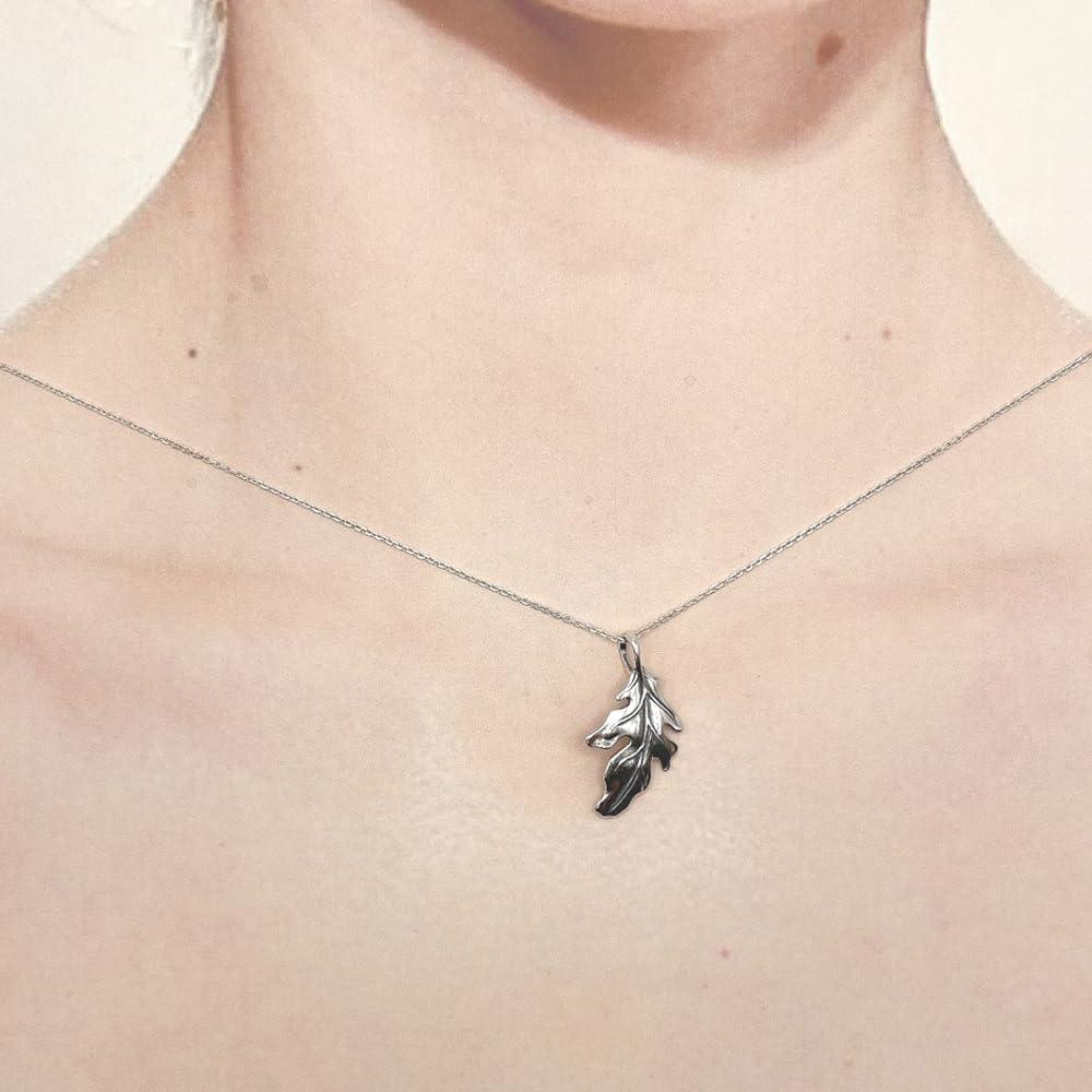 KEVIN N ANNA Sterling silver Oak Leaf Tree Charm Pendant Necklace, 18" - Image 2