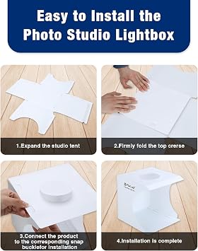 PULUZ Mini Fotoğraf Stüdyosu Kutusu 20 cm Taşınabilir Işık Çadır Fotoğrafçılık Işık Çadır Beyaz Katlanabilir 20 LED Işıkları+6 Arka için Ürün Ekran