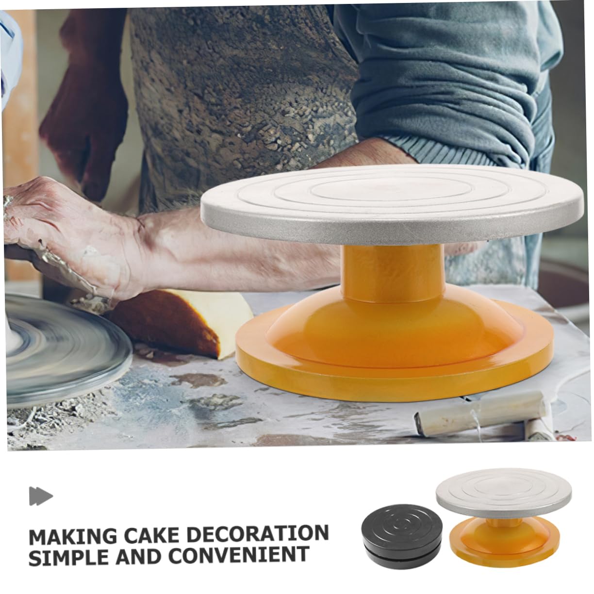 2 Pezzi Rotanti Tavolo Girevole per Decorare Torte Supporto Stabile per Torta Strumento Preparazione di Torte