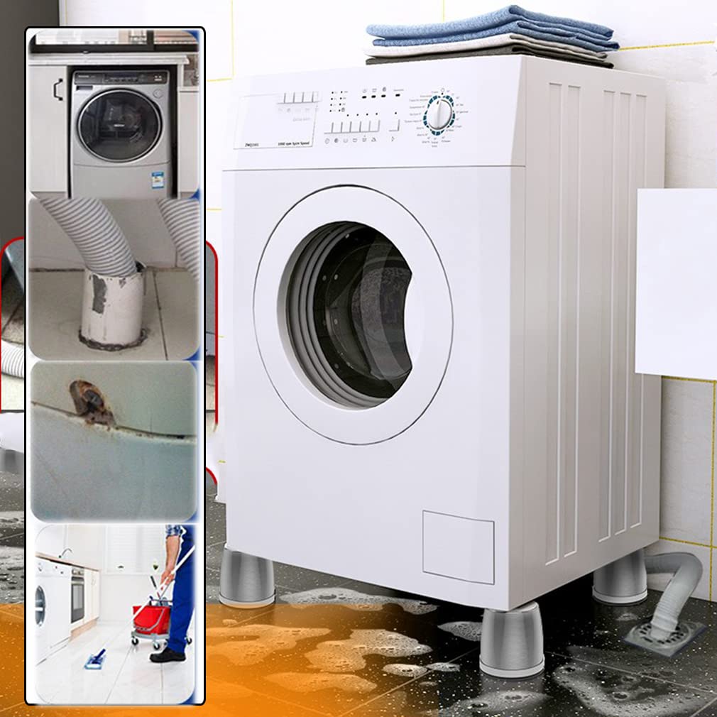 4 Almohadillas antivibración universales para Lavadora, Secadora, refrigerador, Alfombrilla Antideslizante para Reducir el Ruido, Alfombrilla para elevar la Altura del refrigerador