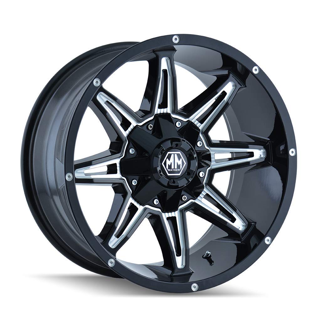 MayhemRAMPAGE Black/Milled Spokes Wheel (17 x 9. inches /5 x 127 mm, 18 mm Offset)