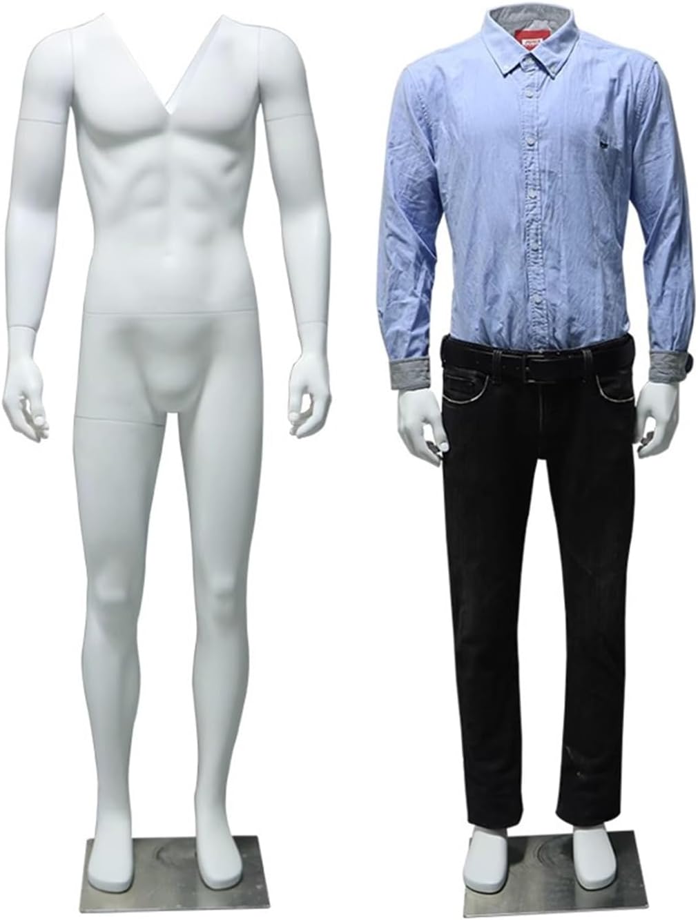 Rotatable Arms Mannequin Dress Form for Photography, Realistic Tailor & Bridal Shop Display, Flexible Detachable Male Mannequin Dummy